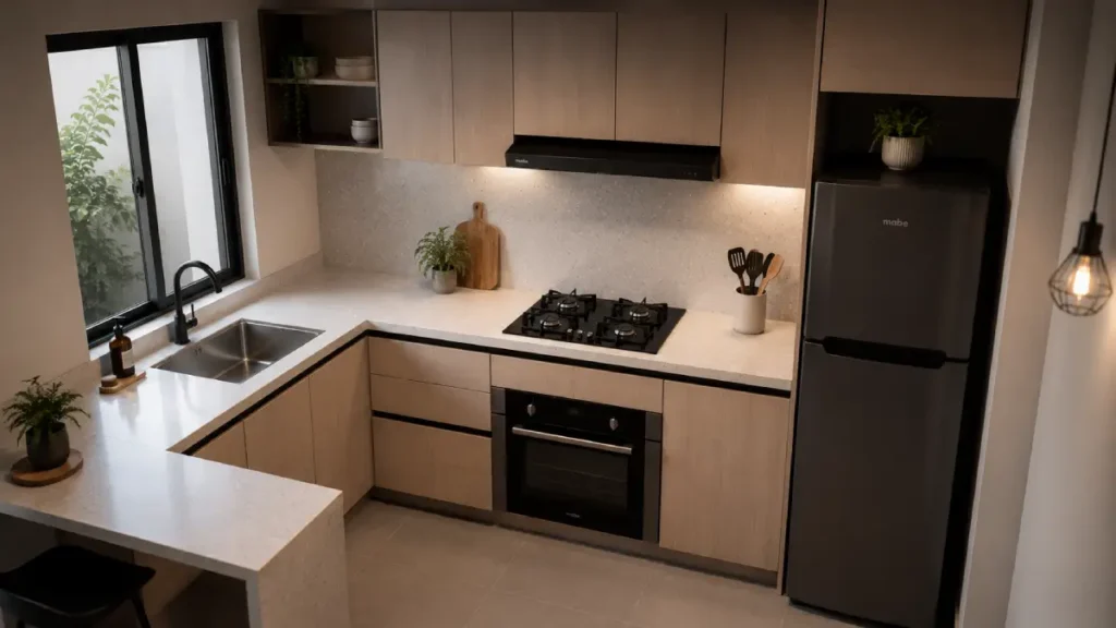 muebles de melamina para cocina pequeña
